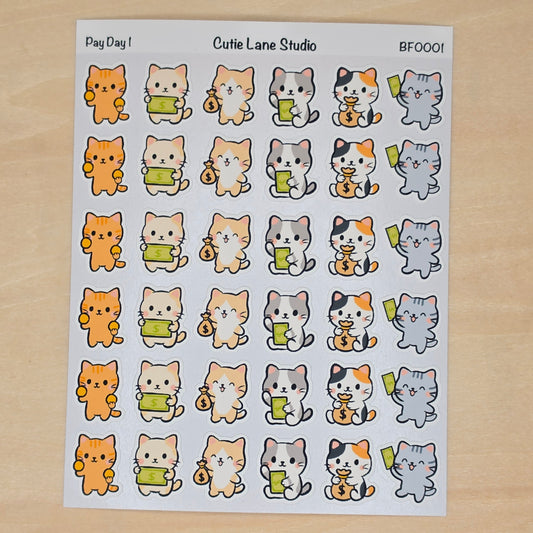 Pay Day Cat Stickers